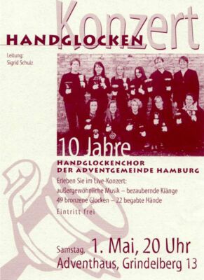 Plakat 10 Jahre Handglockenchor der Adventgemeinde Hamburg